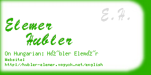 elemer hubler business card